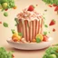 Placeholder: background is illustration of food 3d style. HD