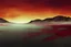 Placeholder: fantasy, illustration, watercolour, inhospitable locale, deserts of black sand, huge plains of dark granite, no water to be found anywhere, and no sunlight, blood-red sky, -brown, -plants, red sky, black sand,