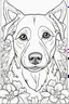 Placeholder: coloring book page of a dog