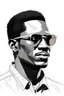 Placeholder: sketch of a black man wearing sunglasses