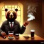 Placeholder: Bear smoking in a bar