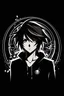 Placeholder: Anime logo , it's black, music, smybolism, male
