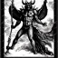 Placeholder: Devil demon satan king knights war code prophecy black and white ancient