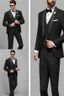 Placeholder: Men's wedding suit black full sleeves tight and short Photorealistic