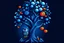 Placeholder: Technology things with Tree with owl strawberry night blue