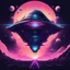 Placeholder: Cosmic Dreamscape Odyssey, synthwave, spaceship, Petros Afshar, abstract line art