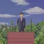 Placeholder: A cactus wearing a suit and tie, standing at a podium giving a speech to a group of other cacti