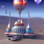 Placeholder: spaceport church rockets in the desert for hot air baloons with gas stations lots of gas stations and shipwrecks sailship wrecks and cargo churches and containers with fleemarkets and scavengers lots of logos and advertisement spaceshuttels in icebergs oasis desert sahara with rooftop lounges and casino