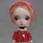 Placeholder: Blythe doll, red, , dressed with lights