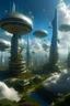 Placeholder: miestas ant debesu ateityje