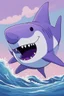 Placeholder: A purple shark in the style of the show Bluey.