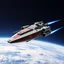 Placeholder: Star Wars styled small freighter ship wth side turrets