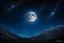 Placeholder: an (BIG perfect circe silver moon) on ((dark blue sky 1,2)) with nebula, stars, national geographic, nasa style