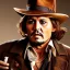 Placeholder: portrait of johnny depp as indiana jones smoking, in studio