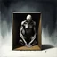 Placeholder: by Stephen Gammell and Santiago Caruso, Matte oil painting, Metaphorical depiction of Claustrophobia, ominous humanoid long limbed gaunt creature contorted into a small box, surreal, dramatic, sinister, profound