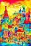 Placeholder: A watercolor painting of a whimsical cityscape filled with colorful buildings and playful characters. Inspired by the artist Hayao Miyazaki. The colors are vibrant and cheerful, evoking a sense of wonder. The characters wear bright expressions of excitement. The lighting is warm, reflecting the joyous atmosphere