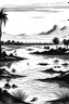 Placeholder: The River Nile in Egypt, Africa, is the longest river in the world.", black and white illustration, picture, more engaging, concept art, simple background, detailed background