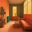 Placeholder: interior in the style of Luis Barragan with paintings