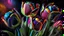 Placeholder: Multiple colored Tulips, vibrant color, galaxy feel, elegant detailed