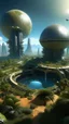 Placeholder: sci fi planet, oasis city, gardens