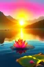 Placeholder: Water, air, little light fire on earth, Real swiss mountain, ocean landscape, heart nice lotus flour, Joy happiness, hyper real, sunrise, star, light colorfull