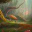 Placeholder:  pastel colors, future art , red, orange, white,brown,son, earth, wod, trees, flowers, stone forest wod