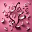 Placeholder: Hyper Realistic maroon-musical-notes on pink background