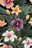 Placeholder: a close up of a floral pattern on a black background, tropical flowers, elegant tropical prints, large jungle flowers, floral wallpaper, blooming tropical flowers, dark flower pattern wallpaper, flowery wallpaper, beautiful tropical flowers, beautiful wallpaper, floral explosion, tropical flower plants, tropical, tropic plants and flowers, large exotic flowers, tropical paradise, floral pattern, ornate floral, floral