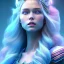 Placeholder: A portrait of a full body crystalised blue pink queen,smiling face, blue eyes, long blond hair, atmospheric, realistic, unreal engine, lighting