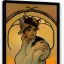 Placeholder: Portrait of a cat by Alphonse Mucha