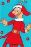 Placeholder: Portrait lady, full body shot, full-color medium shot style of Rudolph the red nosed reindeer animation