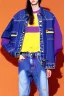 Placeholder: year 1996 denim fashion. Loose fit, low waist. Colors: denim blue, blue, purple, khaki, light green, lilac, plum, orange, terracotta, red, light yellow, lion yellow, pink, dark blue, beige.