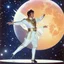 Placeholder: Patrick Dupond as a celestial dancer in space, vintage 1970's photo