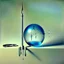 Placeholder: huge Soap Bubble including complex surgical instruments mixed with musicial instruments,minimalism,Painting By Adrian Ghenie, Rene Magritte, Salvador Dali, Lucian Freud