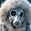 Placeholder: close up documentary photography, Yeti In a Respirator, winter, Alberta, all-natural, in the style of candid, imperfection, natural lighting, light-focused, amateur shot, shot on Agfa, taken with Hasselblad --ar 4:5 --w 150 --style raw