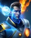 Placeholder: A portrait male character with blue flames surrounding him