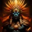 Placeholder: fantasy, realistic, ultra graphics, ue5, portrait, half orc, aztec