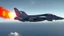 Placeholder: fighter jet fires missile at passenger 747 plane and it explodes over the ocean