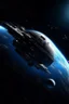 Placeholder: spaceship floating in space, with a planet behind