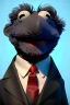 Placeholder: Waist up muppet Portrait, Xi Jinping as muppet doll, Black suit, red tie, photo studio, blue background, unreal engine 5, concept art, art station, god lights, ray tracing, RTX, lumen lighting, ultra detail, volumetric lighting, 3d.