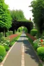 Placeholder: make a park entrance arch way made from plants and flowers