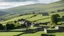 Placeholder: Beautiful landscape in the English Yorkshire Dales, hills, fields, rural buildings, stone walls, balance, chiaroscuro, peace, tranquillity, beautiful light and colour