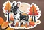 Placeholder: Dog Sticker, French Bull Dog, Fall dog art, Autumn art