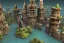 Placeholder: dungeon punk fantasy 7 towers city river ravine