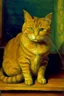 Placeholder: Portrait of a cat by Van Gogh