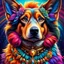 Placeholder: Beautiful anthropomorphic dog colorful art conceptual, amazing artwork, hyper detailed, ultra maximalist quality, 12k