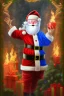 Placeholder: Santa, reindeer, waterfall, white fire, red green blue, high definition, ultra 8 k, liquid lighting, fire, rain, realistic