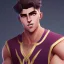 Placeholder: beautiful fantasy ethnic clothing, friendly male with lean muscles, strong jawline, full big lips, short hair, happy slight cute smile,