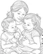 Placeholder: mothers day coloring with two babies