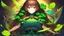 Placeholder: rave poster with Four-leaf clover catgirl brown hair